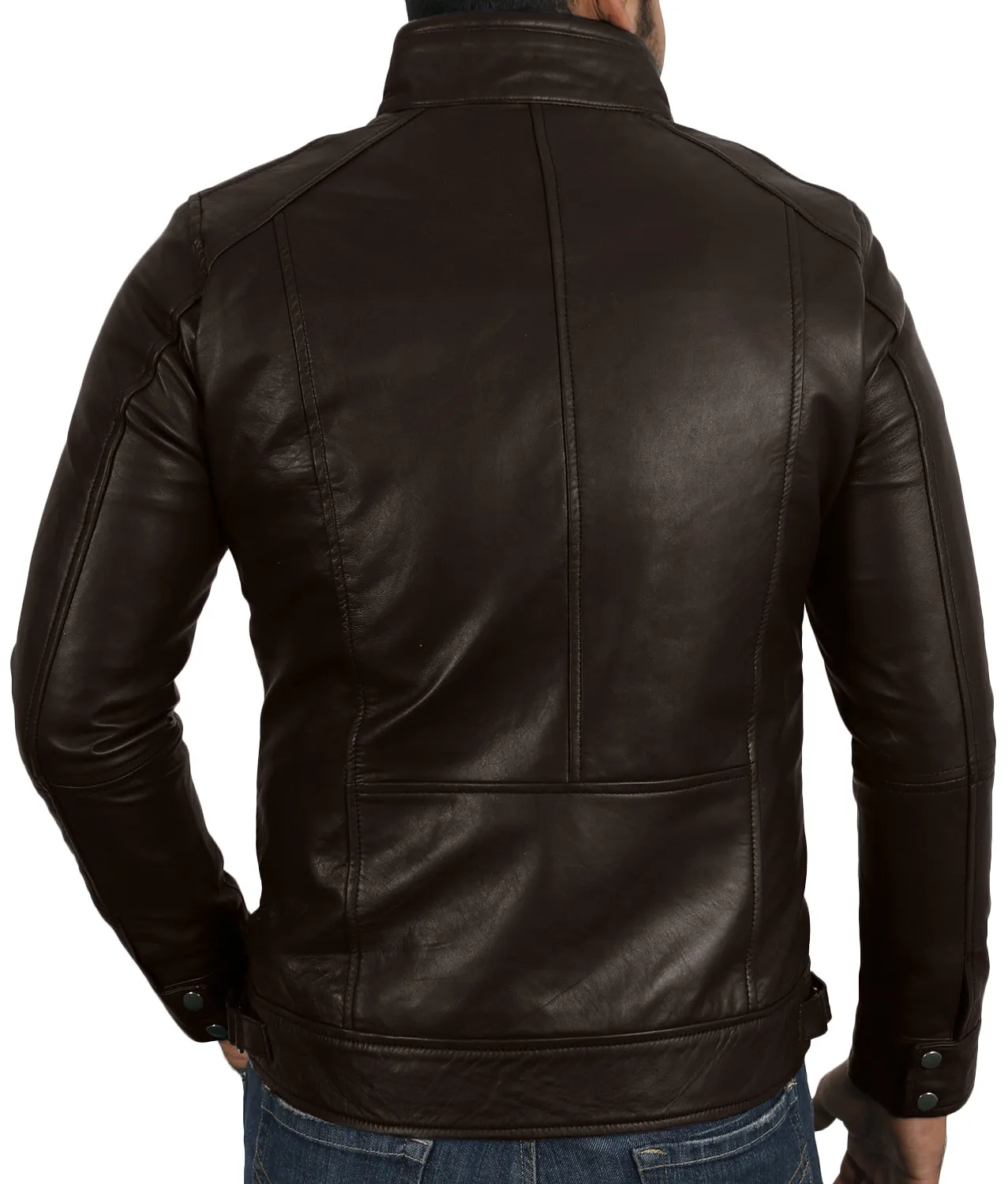 Leather Jackets Hub Mens Genuine Lambskin Leather Jacket (Black, Classic Jacket) - 1501196
