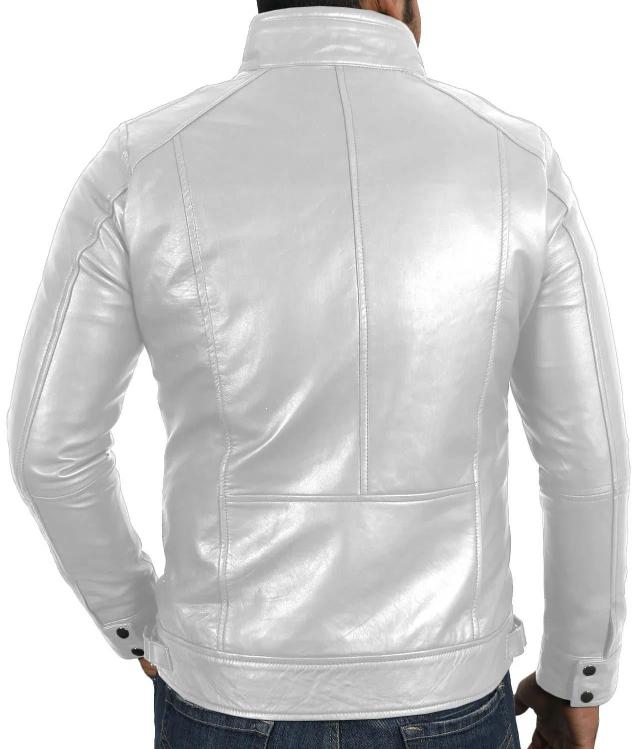 Leather Jackets Hub Mens Genuine Lambskin Leather Jacket (Black, Classic Jacket) - 1501196