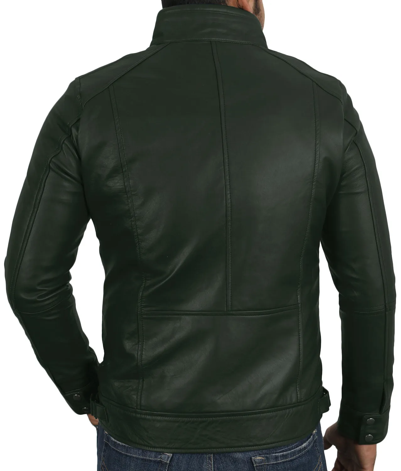 Leather Jackets Hub Mens Genuine Lambskin Leather Jacket (Black, Classic Jacket) - 1501196