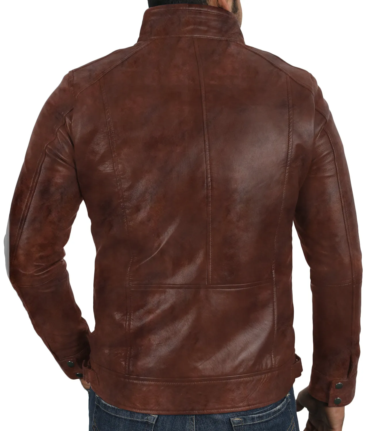 Leather Jackets Hub Mens Genuine Lambskin Leather Jacket (Black, Classic Jacket) - 1501196
