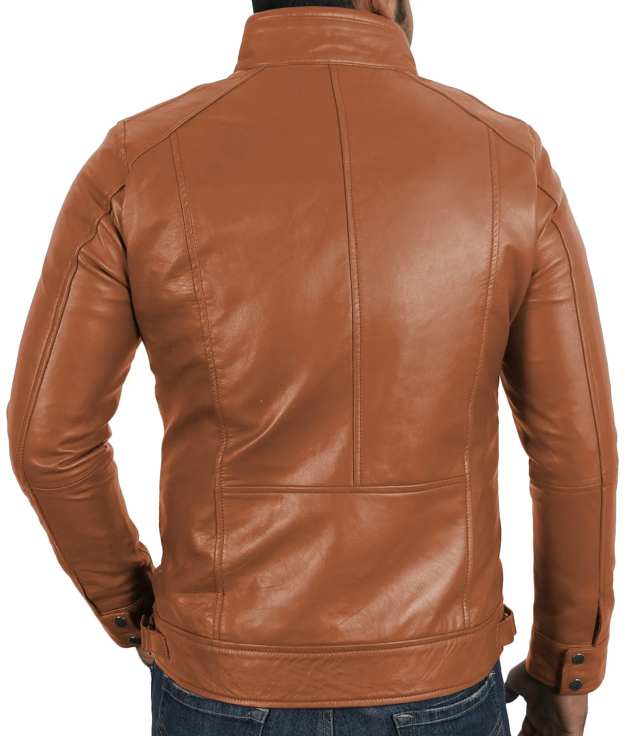 Leather Jackets Hub Mens Genuine Lambskin Leather Jacket (Black, Classic Jacket) - 1501196