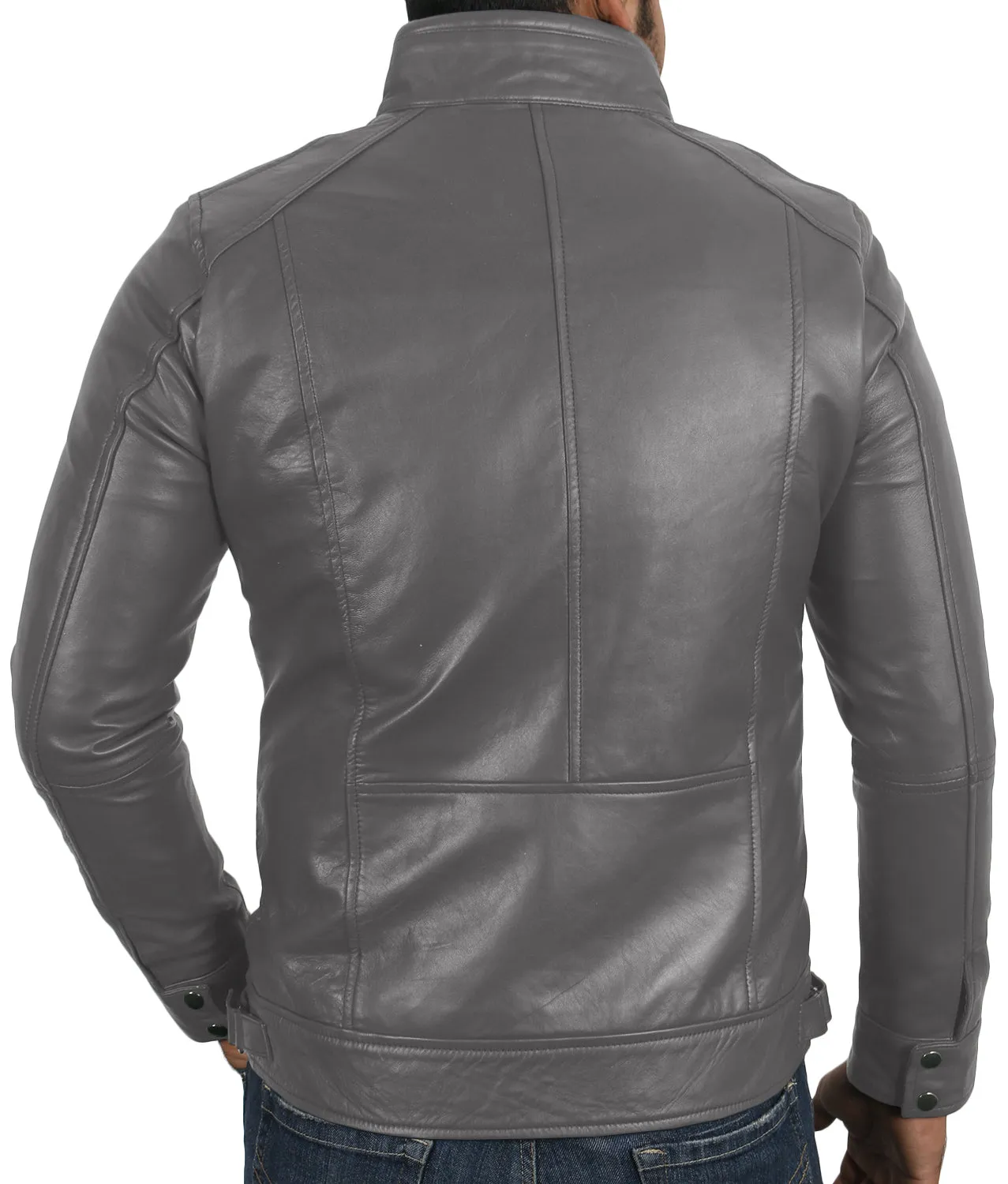 Leather Jackets Hub Mens Genuine Lambskin Leather Jacket (Black, Classic Jacket) - 1501196