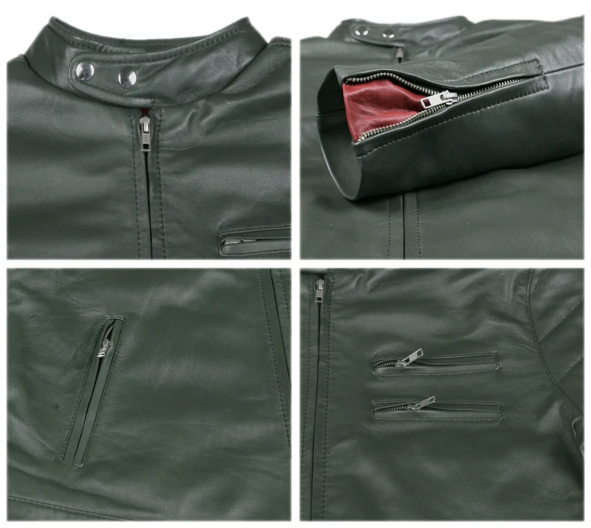 Leather Jackets Hub Mens Genuine Lambskin Leather Jacket (Black, Racer Jacket) - 1501535