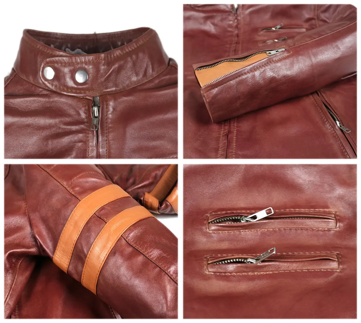 Leather Jackets Hub Mens Genuine Lambskin Leather Jacket (Black, Racer Jacket) - 1501535