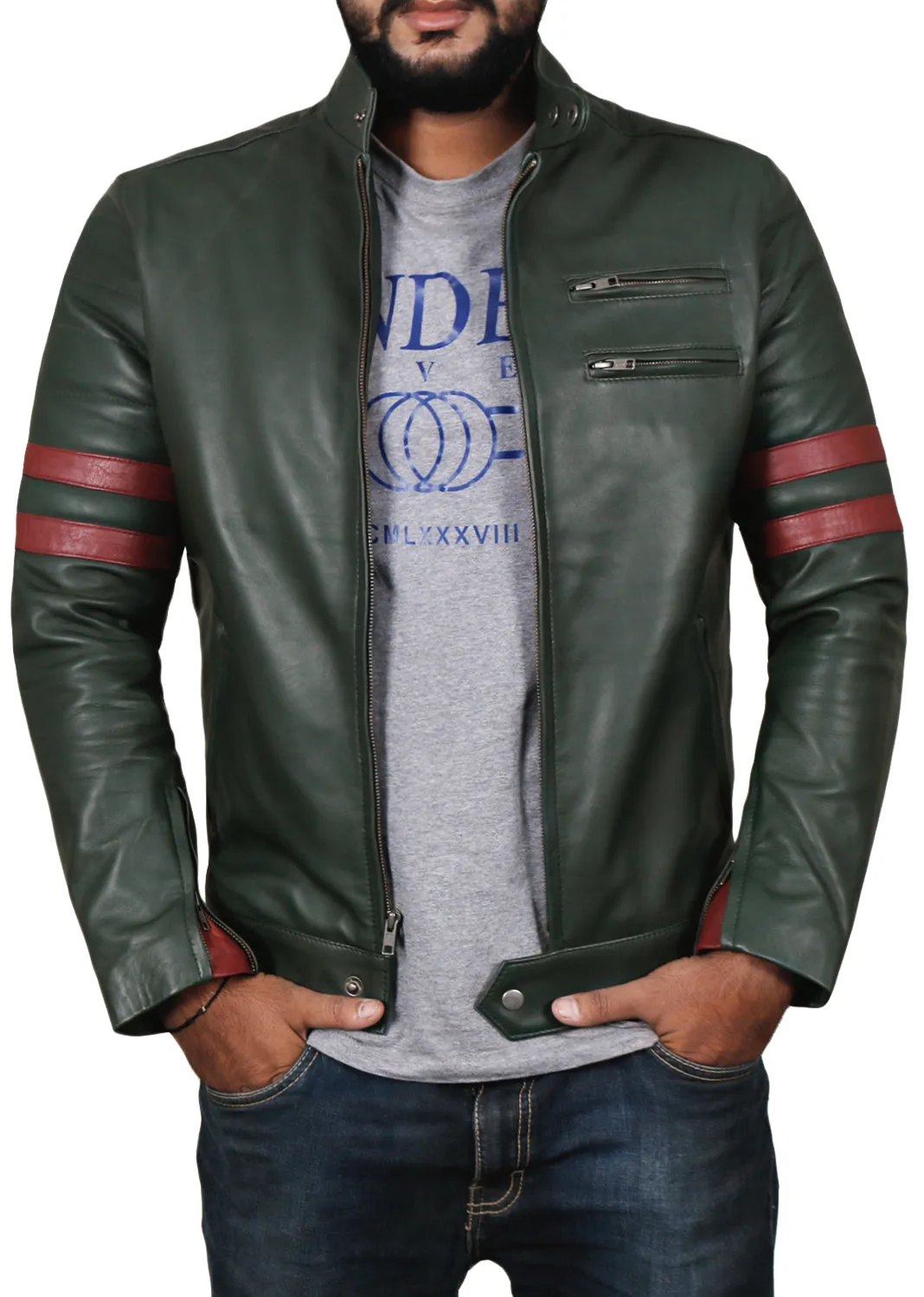 Leather Jackets Hub Mens Genuine Lambskin Leather Jacket (Black, Racer Jacket) - 1501535