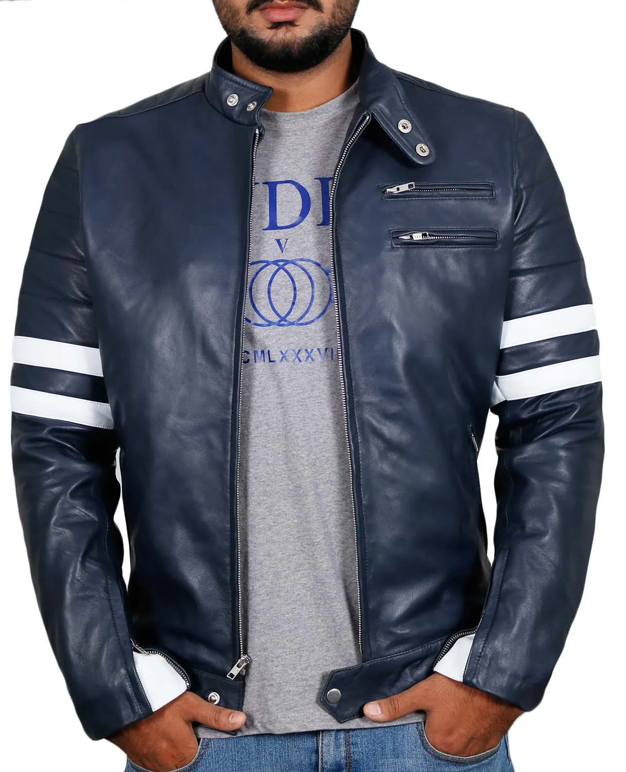 Leather Jackets Hub Mens Genuine Lambskin Leather Jacket (Black, Racer Jacket) - 1501535