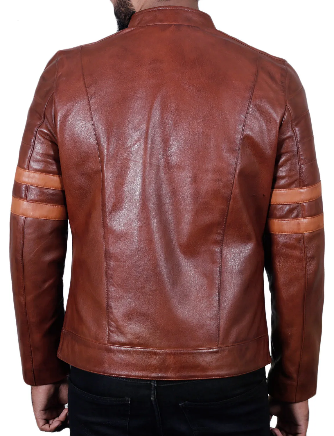 Leather Jackets Hub Mens Genuine Lambskin Leather Jacket (Black, Racer Jacket) - 1501535