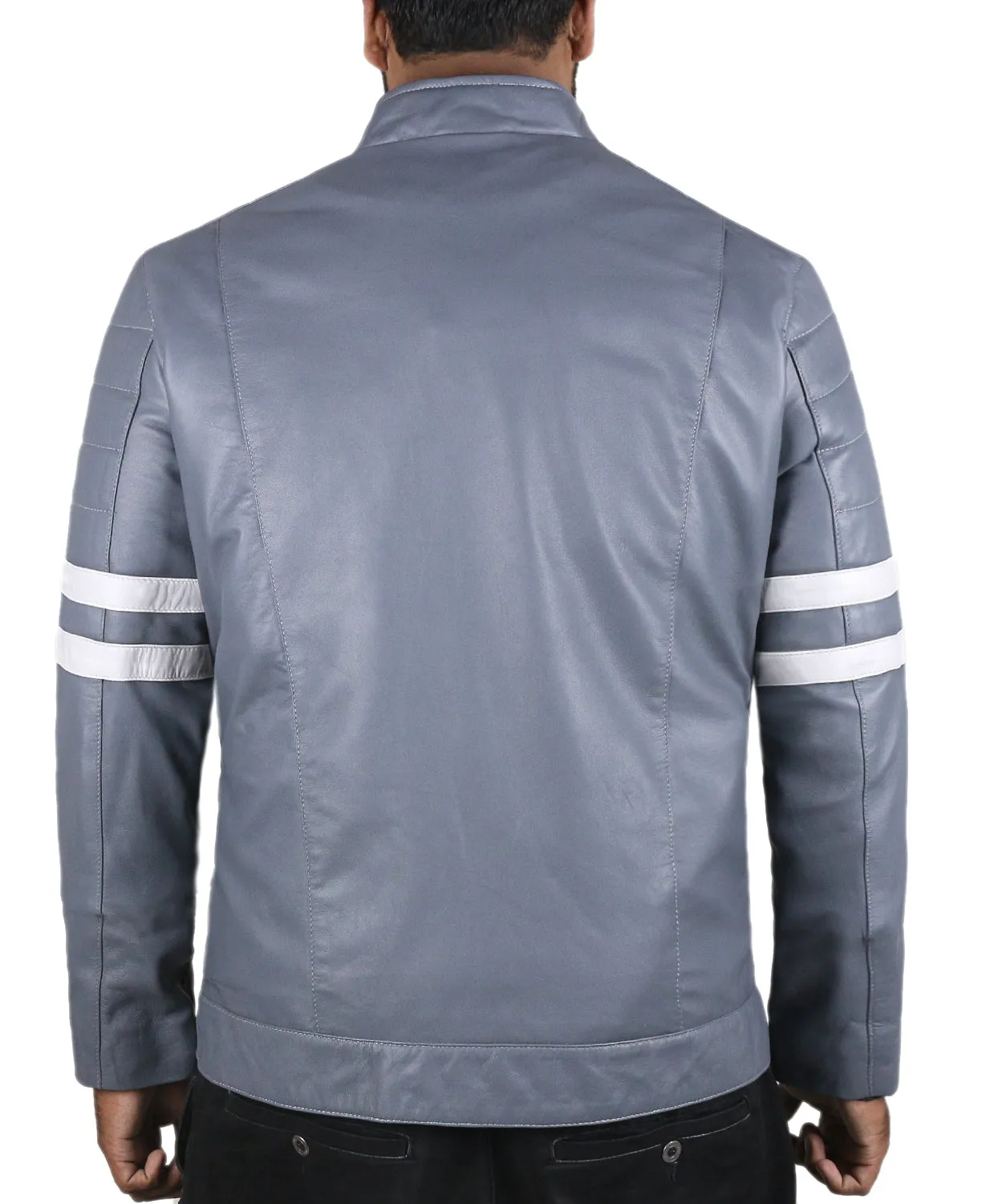 Leather Jackets Hub Mens Genuine Lambskin Leather Jacket (Black, Racer Jacket) - 1501535