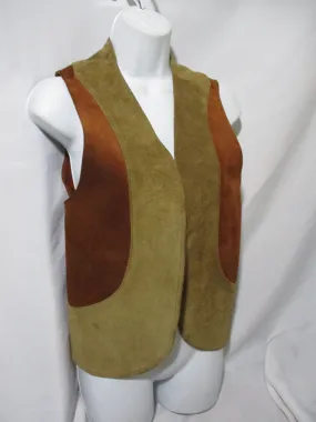 LEATHER Patchwork Suede VEST Sleeveless Jacket Hippie BOHO