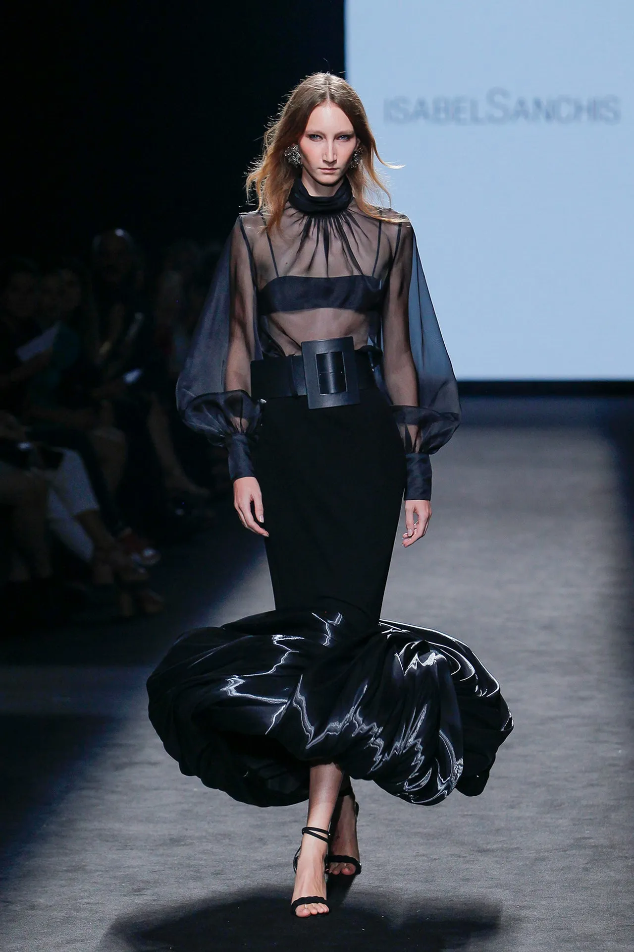 Long-Sleeved Dress with Ruffled Hemline