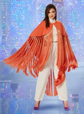 Love The Queen - 17492 - Faux Suede Fringe Cape