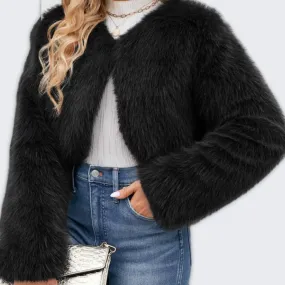 Luxurious Fluffy Faux Fur Winter Coat for Stylish Elegance and Warmth