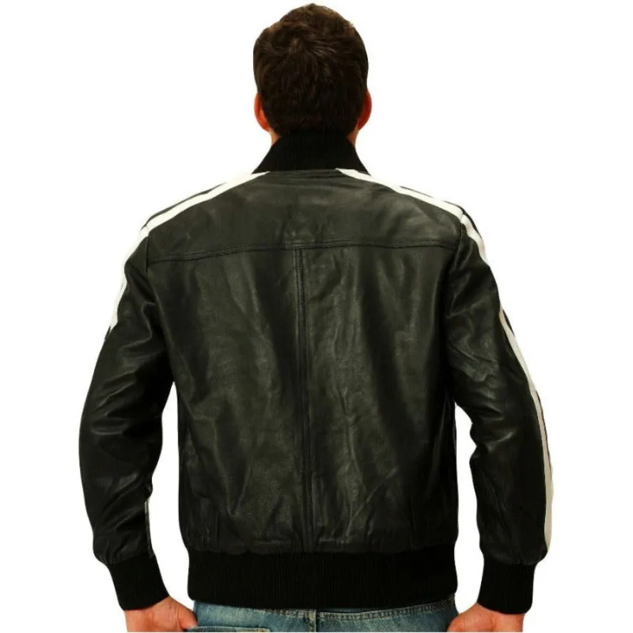Mens Casual Black Leather Jacket