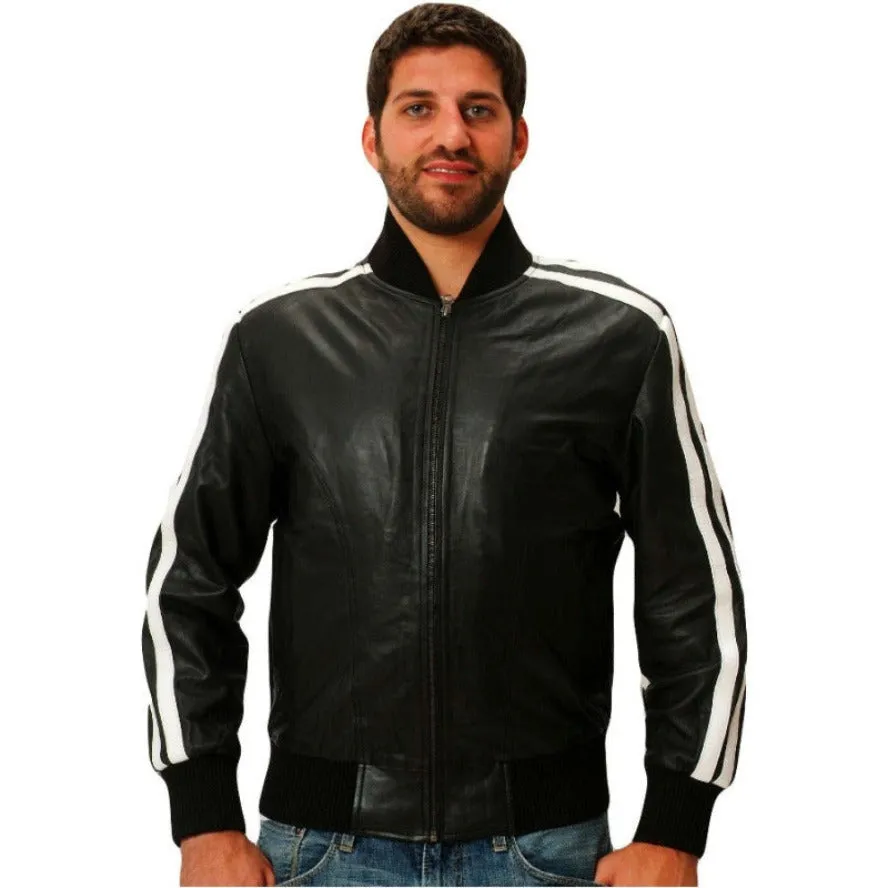 Mens Casual Black Leather Jacket