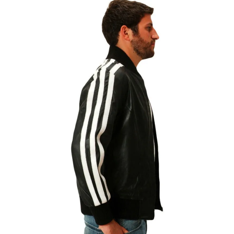Mens Casual Black Leather Jacket