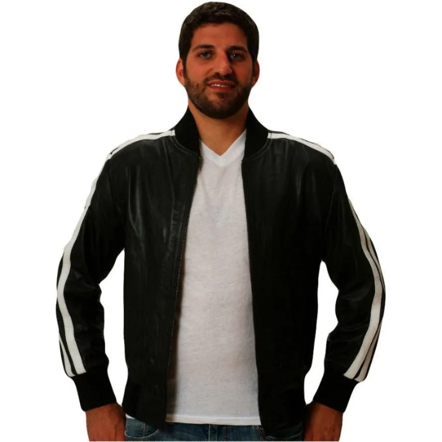 Mens Casual Black Leather Jacket