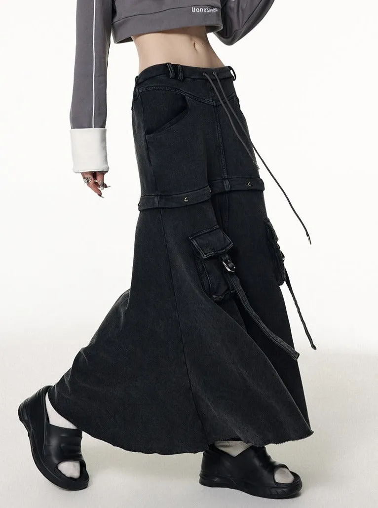 midi-length tooling skirt