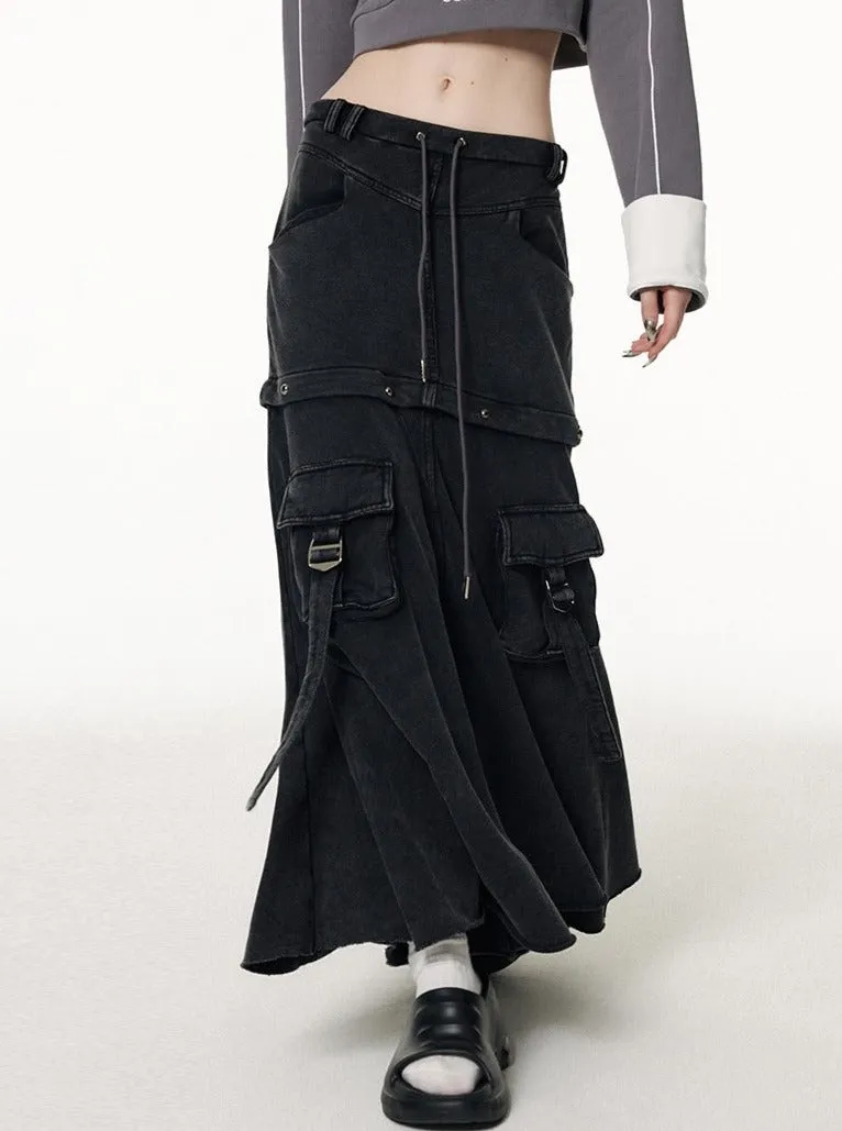 midi-length tooling skirt