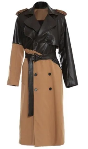 Mixed fabric Trench Coat for UNUSUAL Winter