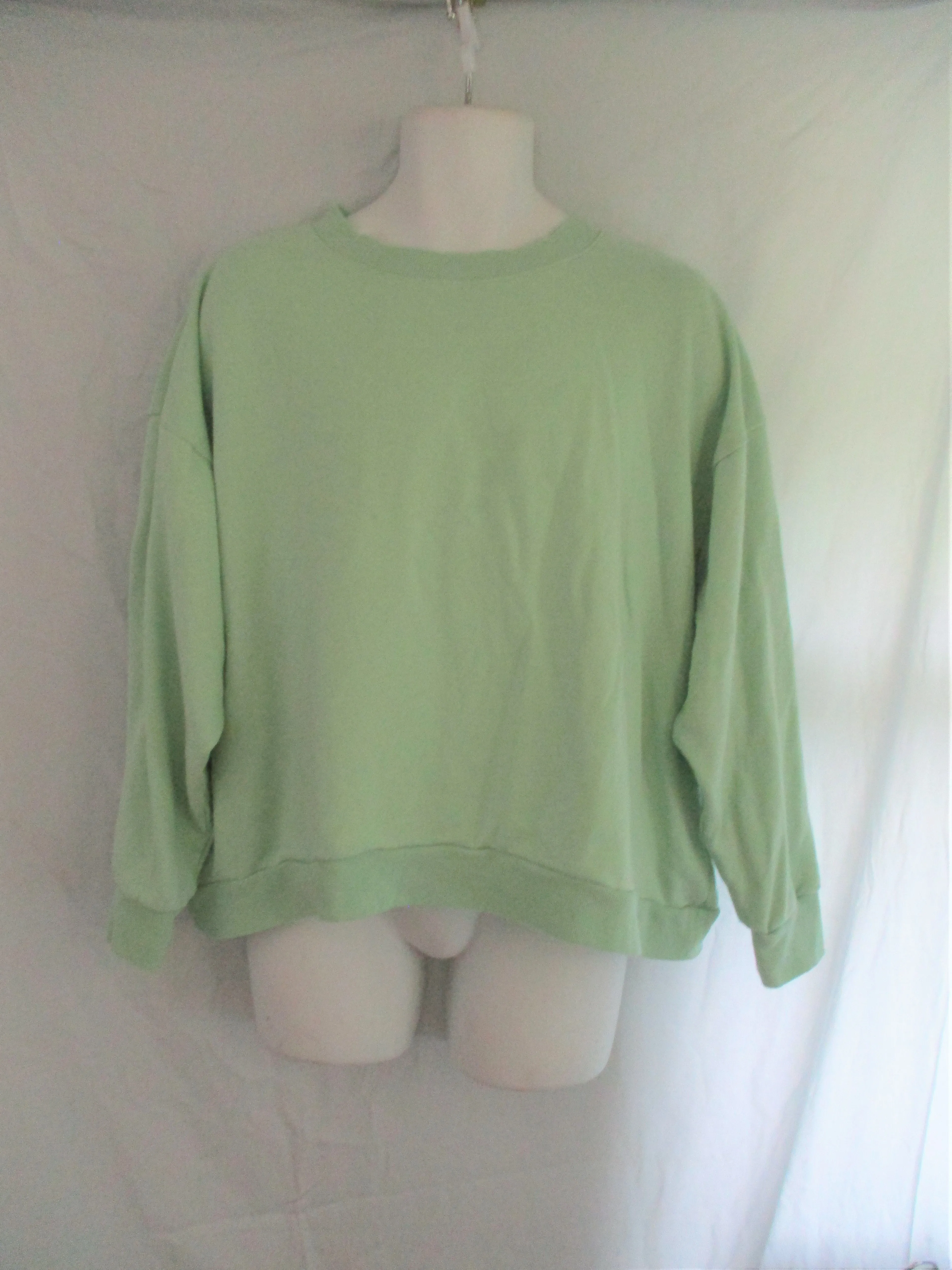 NEW COLSIE Throw-back Sweatshirt Top Coverup Jacket XL LIME GREEN