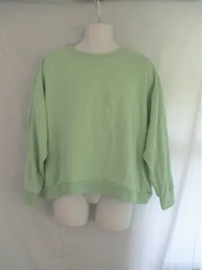 NEW COLSIE Throw-back Sweatshirt Top Coverup Jacket XL LIME GREEN