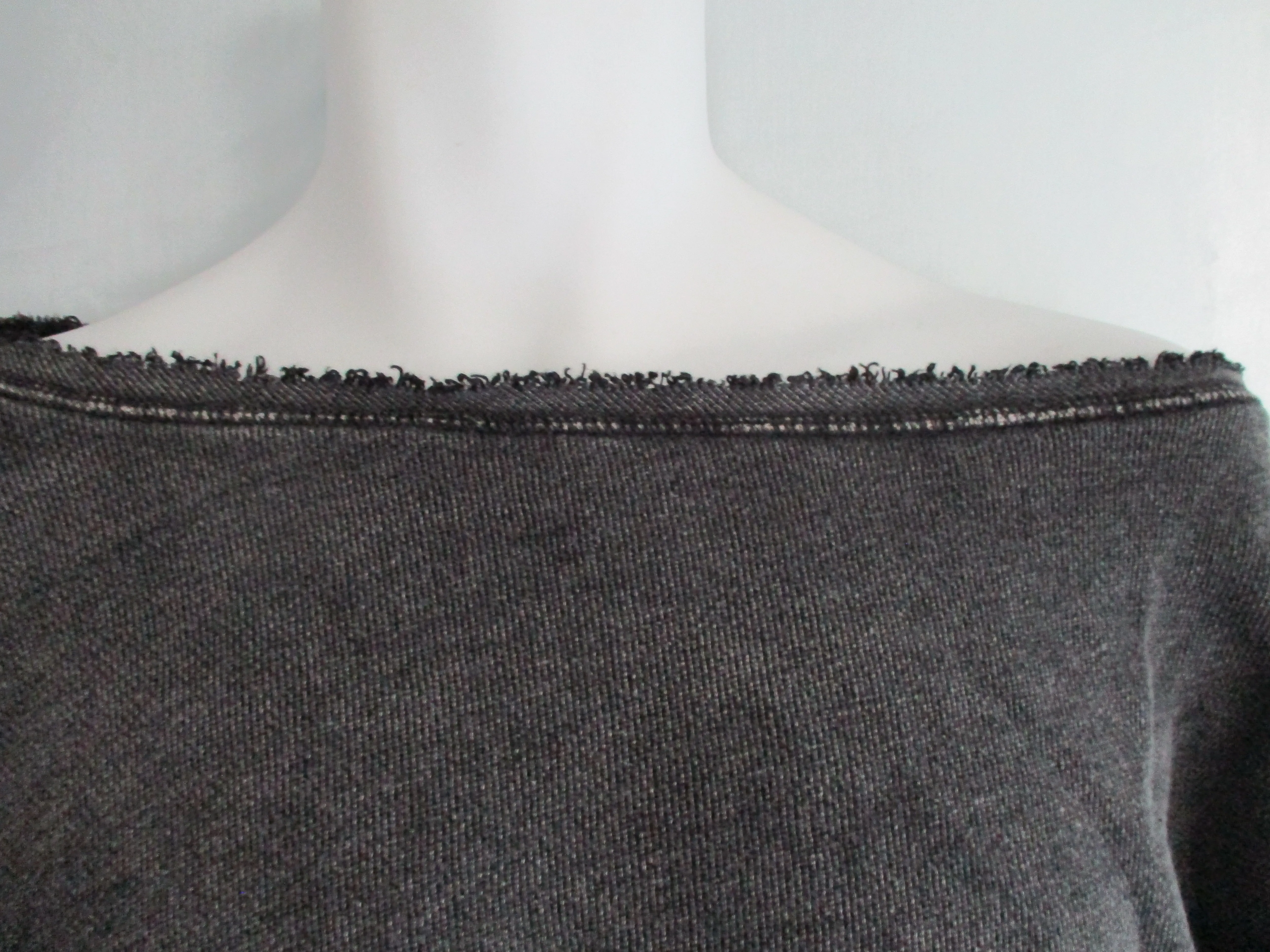 NEW FREE PEOPLE Throw-back Sweatshirt Top Coverup Jacket L CHARCOAL GRAY BLACK
