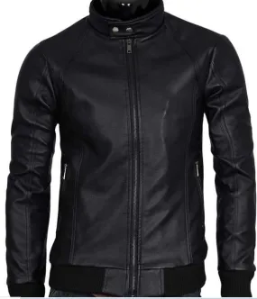 New Men's Black Leather Fashion Jacket, Black Jacket For Men