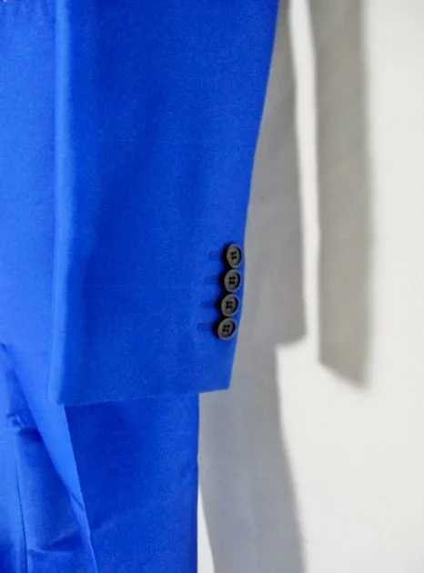NEW NWT CELINE ITALY Set Pleated Pant Suit 36 / 4 ROYAL BLUE Formal