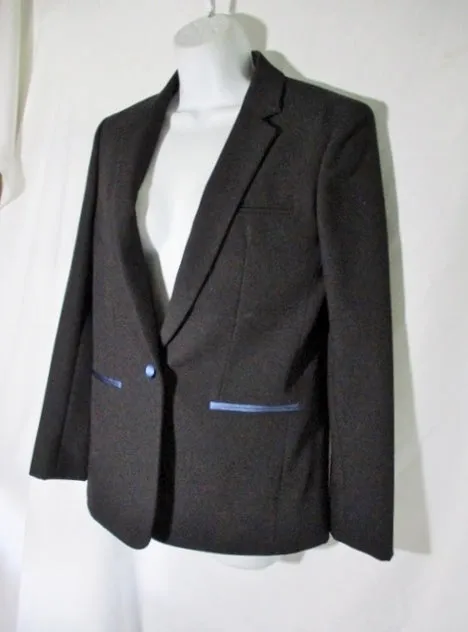NEW NWT CELINE Set TWISTED WOOL Pant Suit 36 / 38 S BLACK BLUE FORMAL SILK