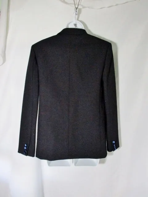 NEW NWT CELINE Set TWISTED WOOL Pant Suit 36 / 38 S BLACK BLUE FORMAL SILK