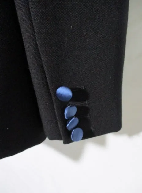 NEW NWT CELINE Set TWISTED WOOL Pant Suit 36 / 38 S BLACK BLUE FORMAL SILK