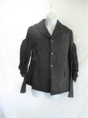 NWT NEW COMME DES GARCONS JACKET WITH BOWS S Boho Textured BLACK