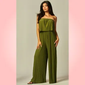 Olive Strapless Jumpsuit