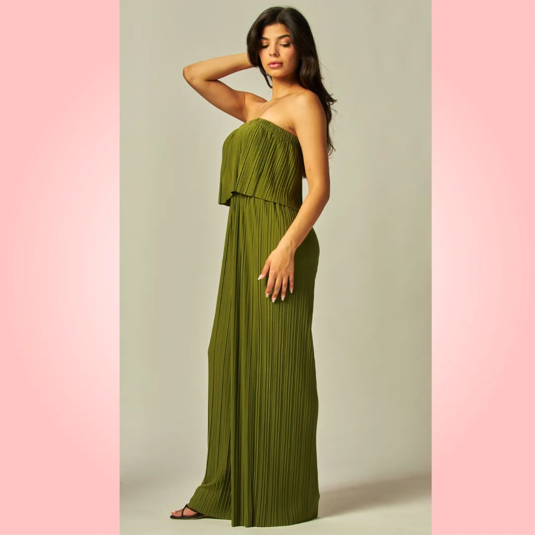 Olive Strapless Jumpsuit