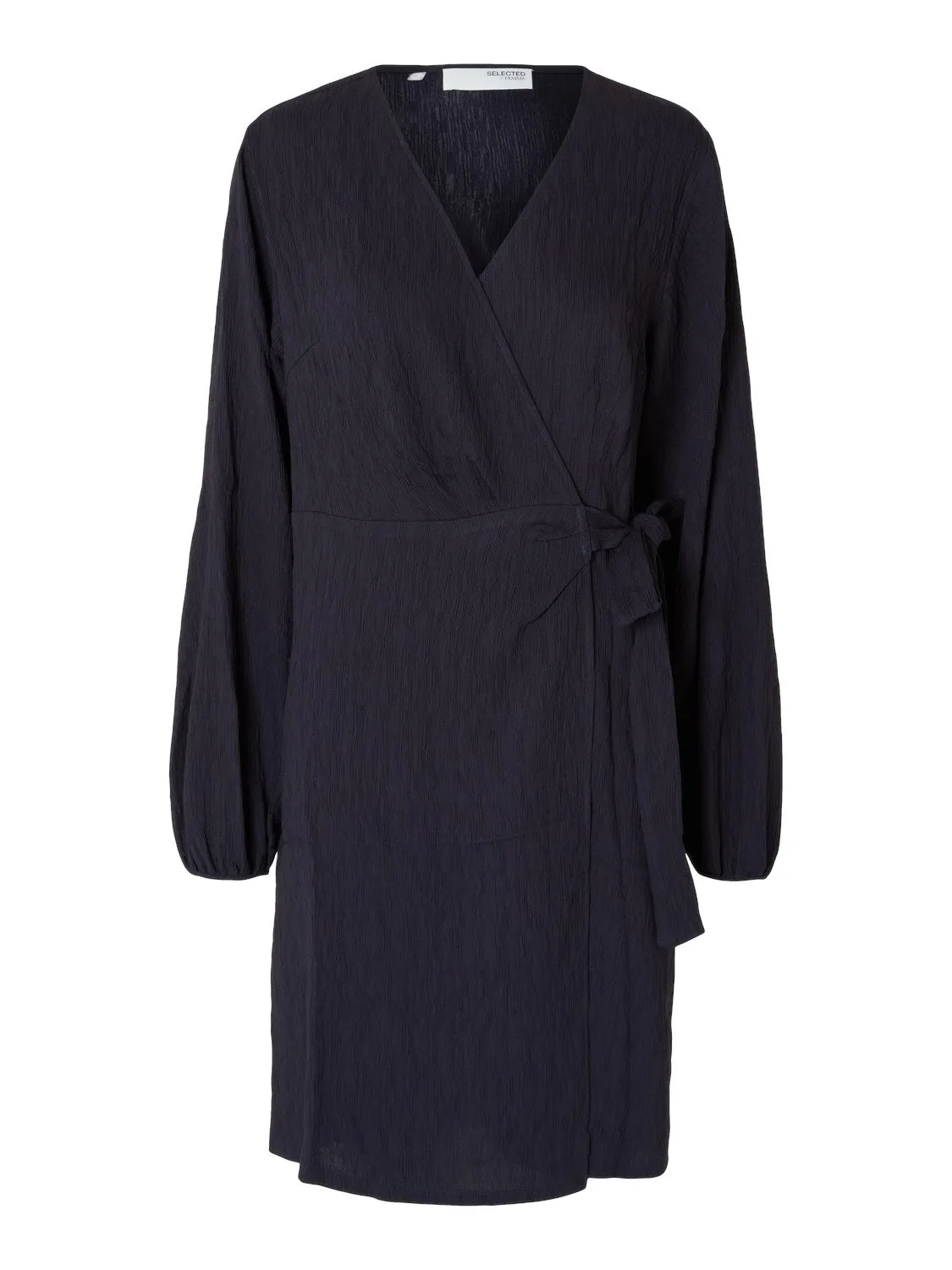 Quinn Ls Short Wrap Dress At - Dark Sapphire