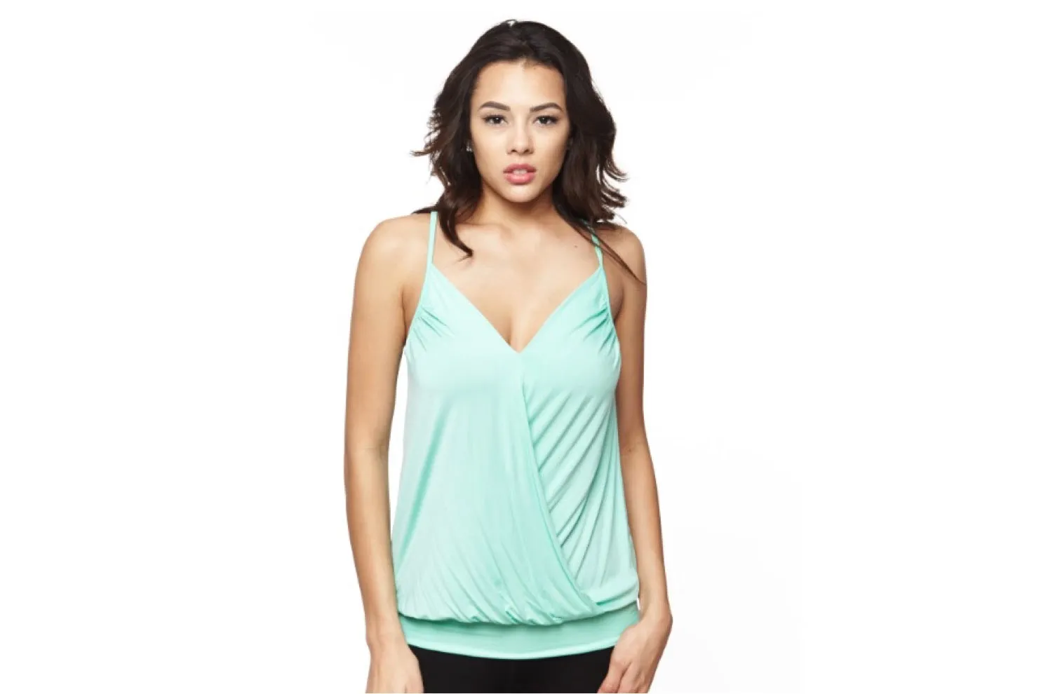 Relaxed Wrap Blouse with Front Plunge & Low Back