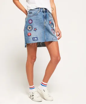 Superdry Patches Denim Skirt