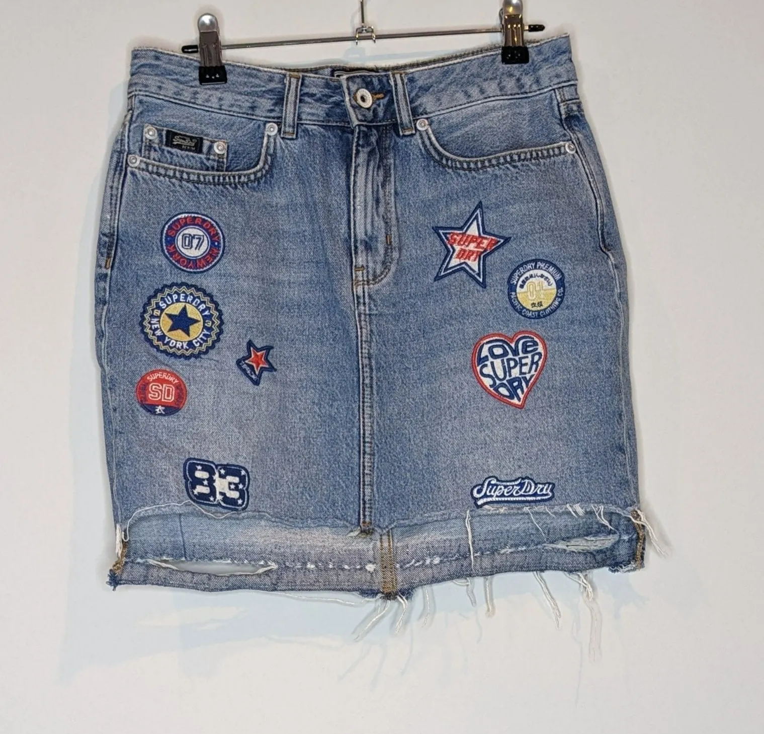 Superdry Patches Denim Skirt