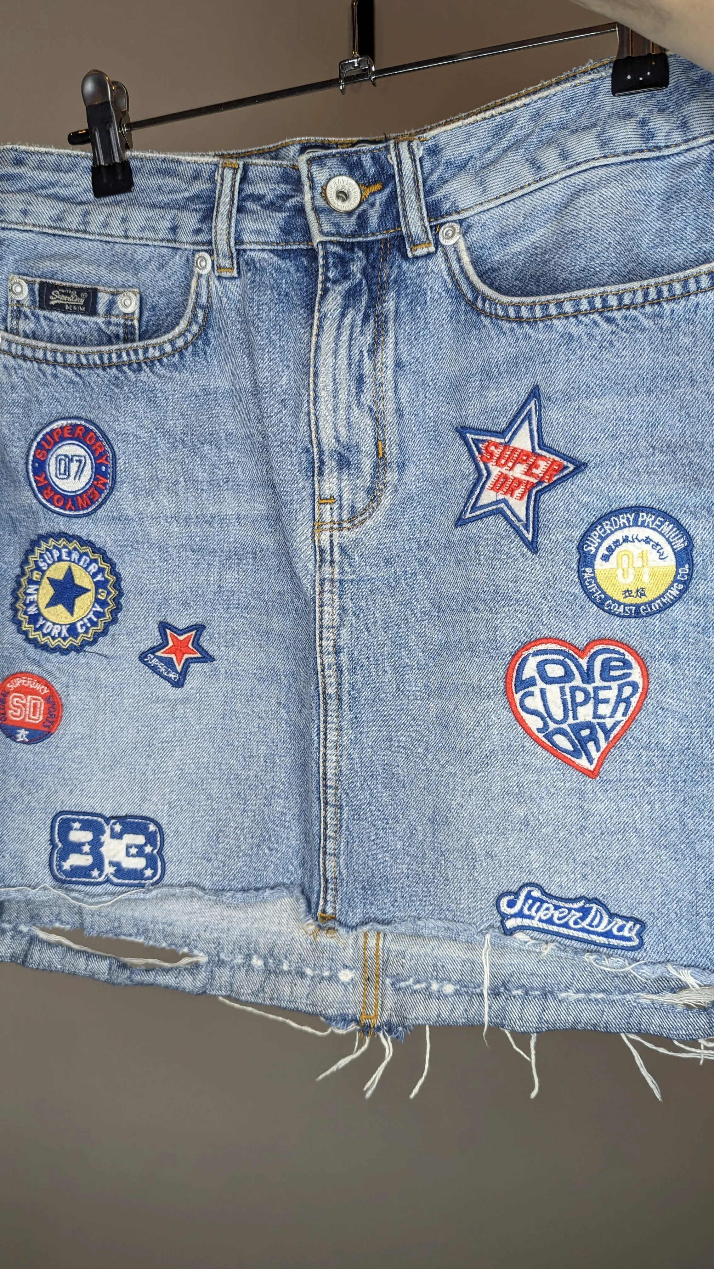 Superdry Patches Denim Skirt