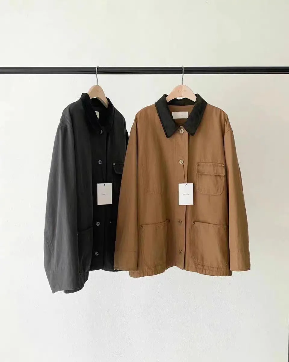 Toleet 90s streetwear 2024 Autumn New Elegant Lapel Single-Breasted Workwear Jacket Jacket