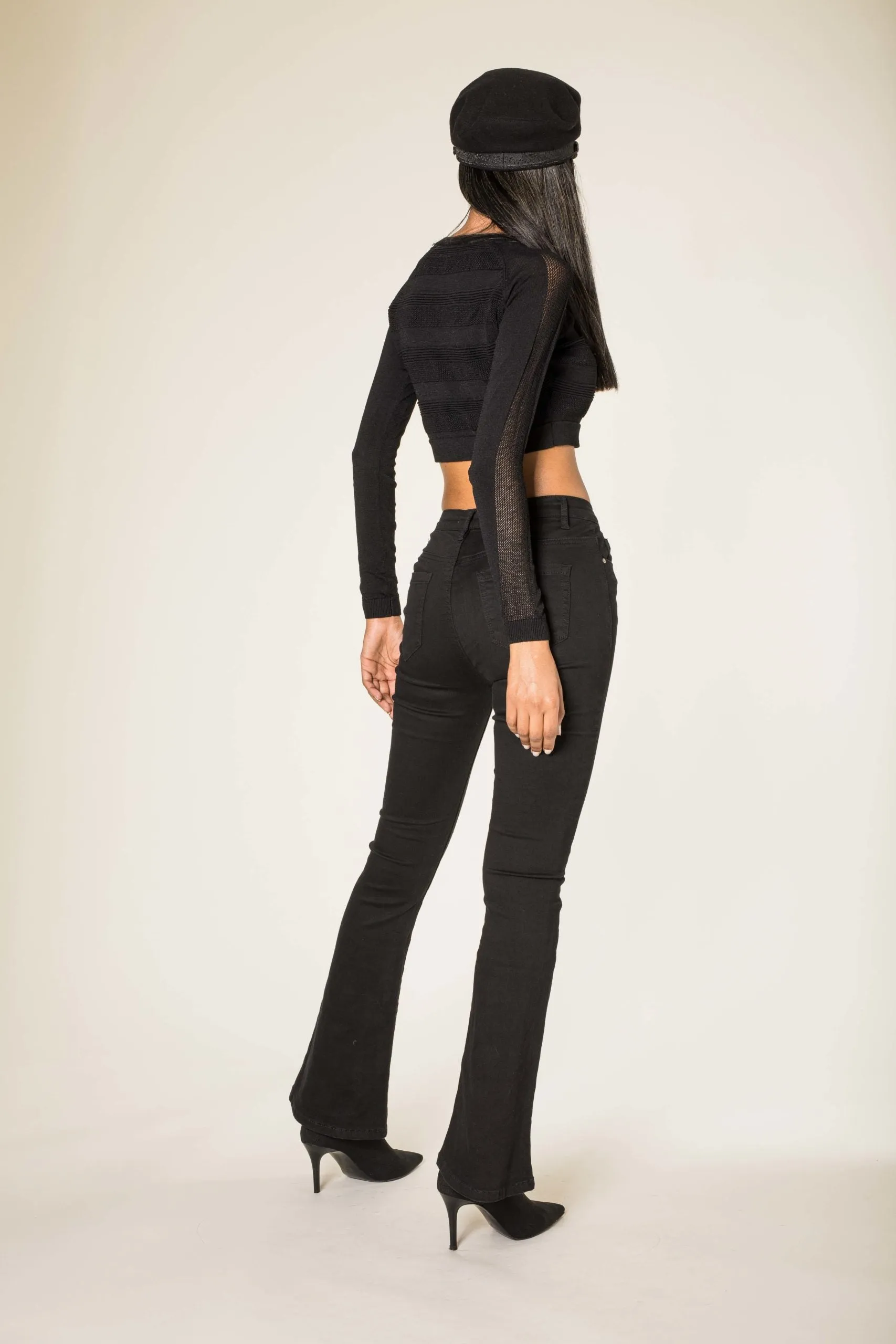 Wholesale Black Flared Trousers - New Pack