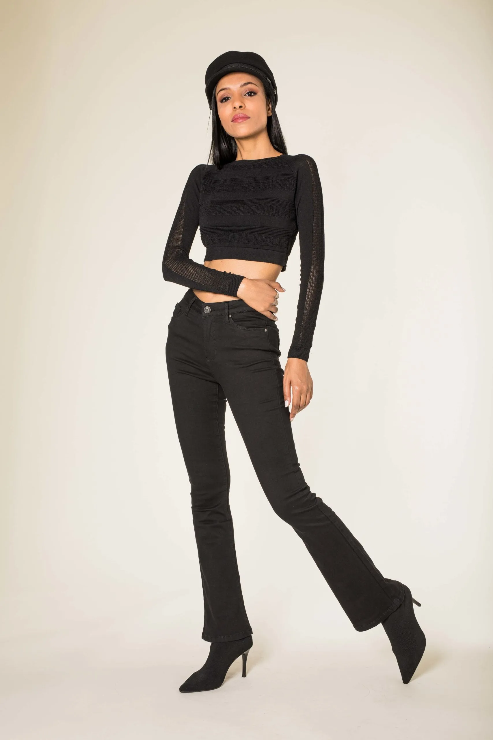 Wholesale Black Flared Trousers - New Pack