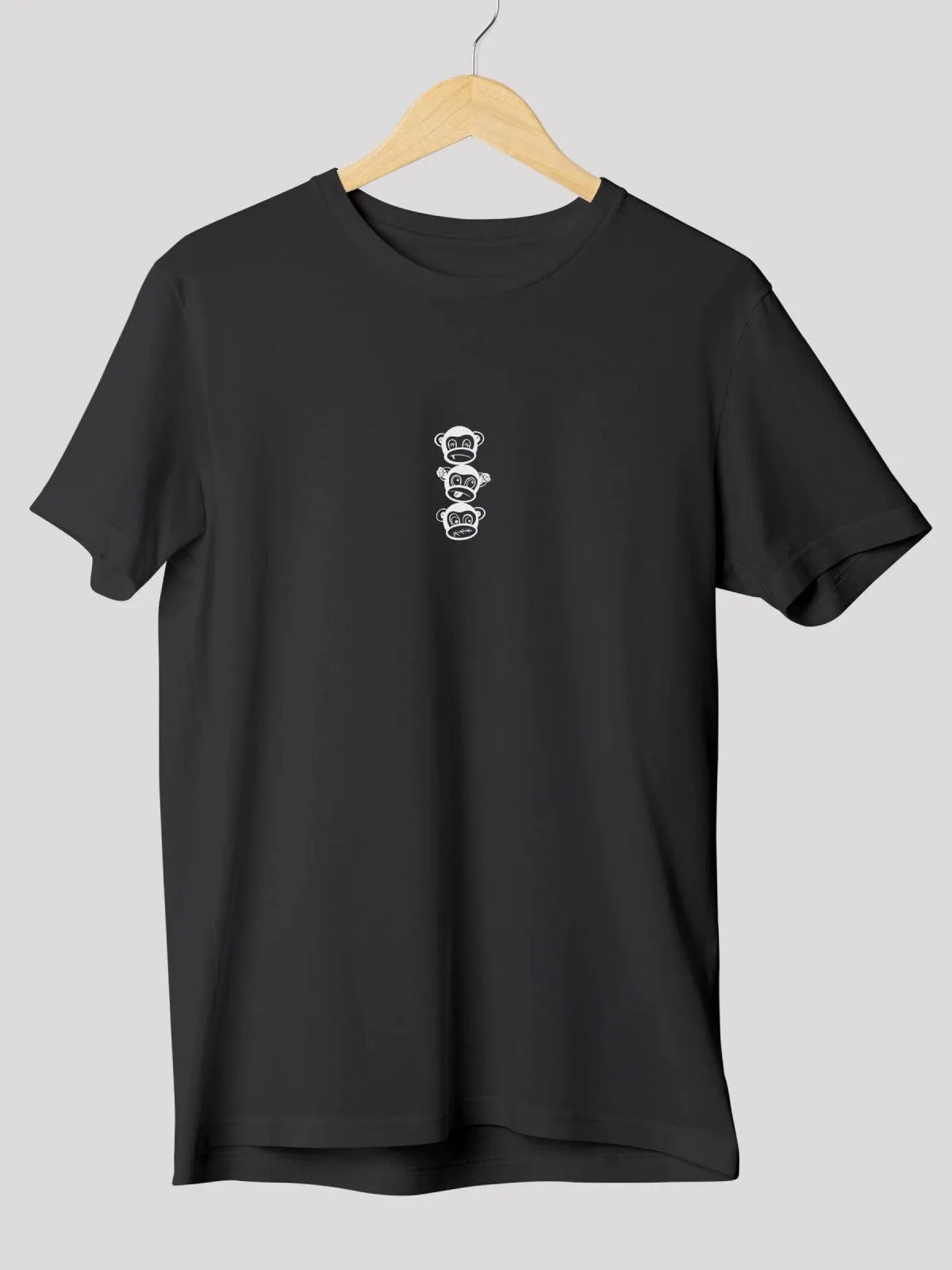 Wise Monkey Head Black Unisex T-Shirt