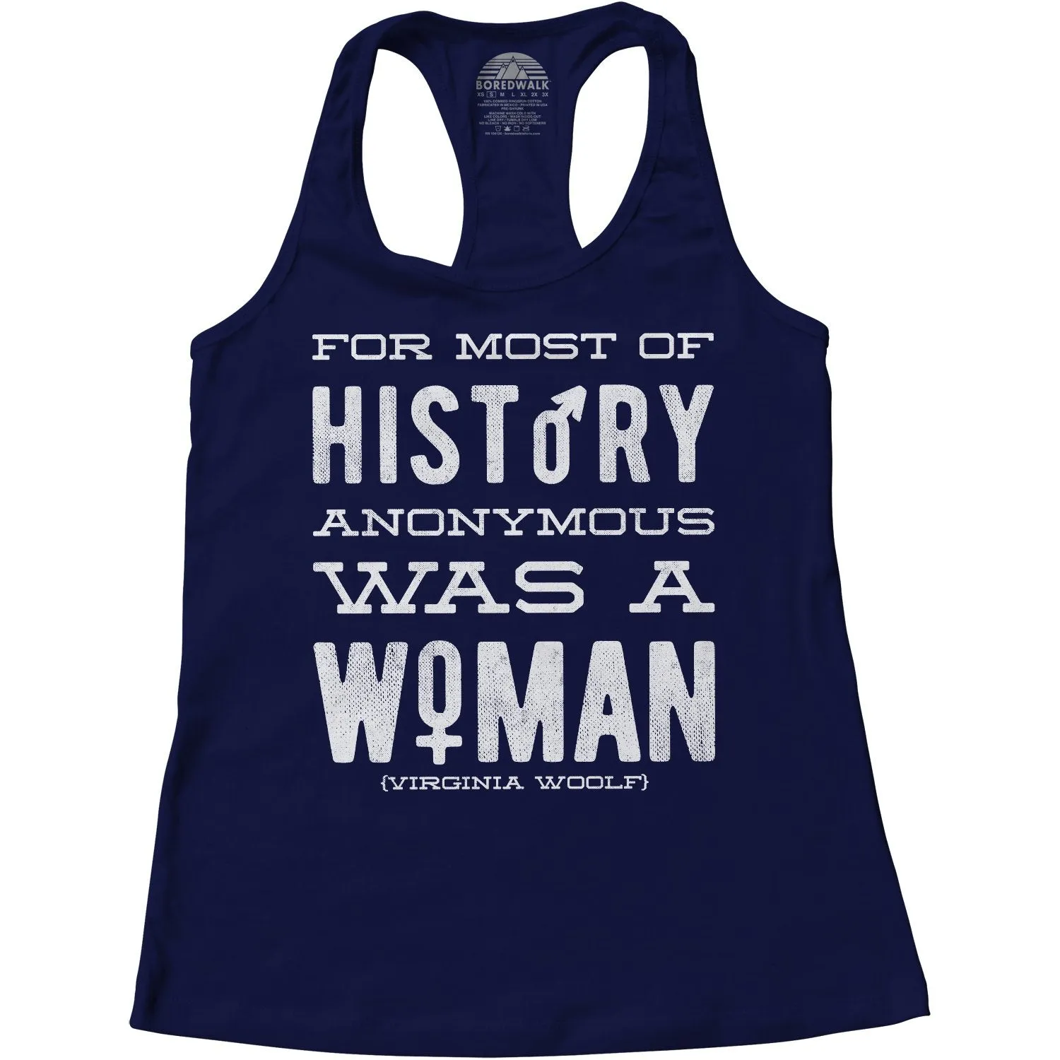 Women's For Most of History Anonymous Was a Woman Racerback Tank Top