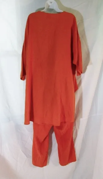 Womens OH MY GAUZE Florida 2 Pc Suit Set Pants Blazer Jacket XL ORANGE