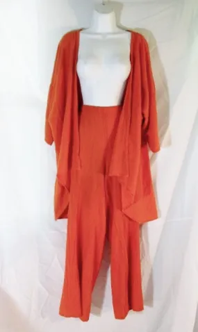 Womens OH MY GAUZE Florida 2 Pc Suit Set Pants Blazer Jacket XL ORANGE