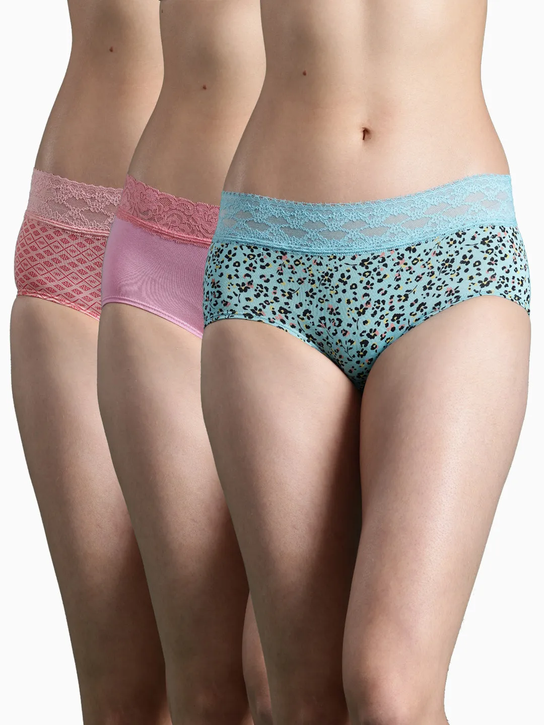 Women's Sexy Lace Hipster Underwear | Mid Waist Boyshorts | Panties For Women| Briefs 3 Packs