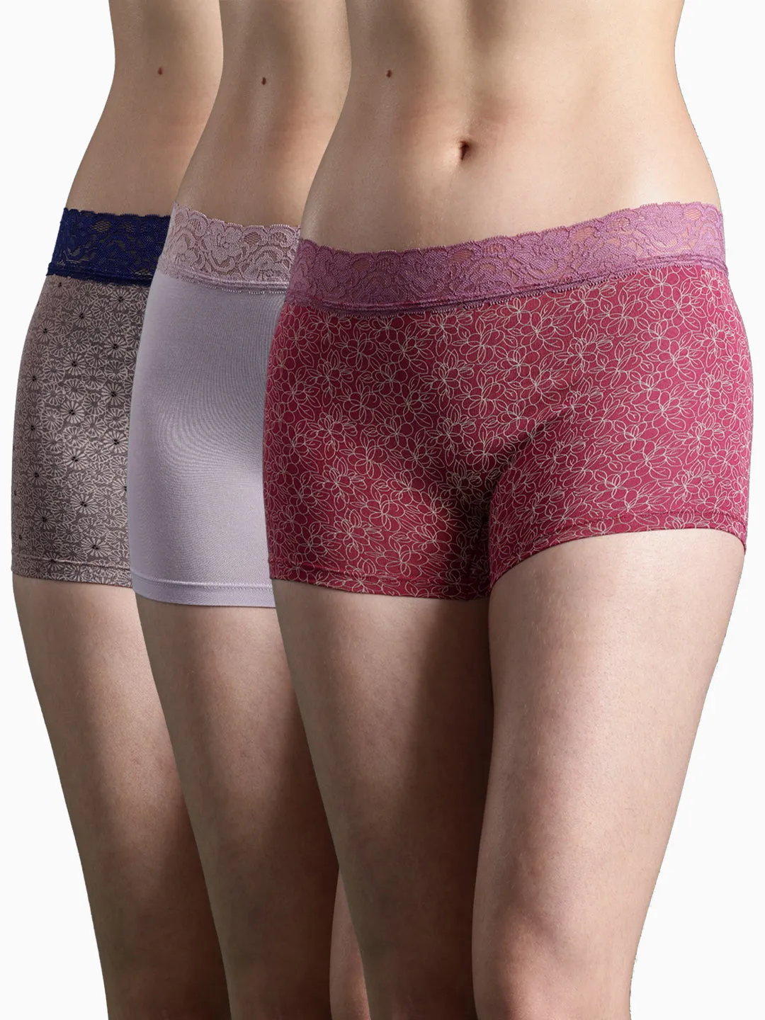 Women's Sexy Lace Hipster Underwear | Mid Waist Boyshorts | Panties For Women| Briefs 3 Packs