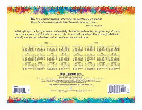 Words to Remember as You Follow Your Dreams 2025 Calendar