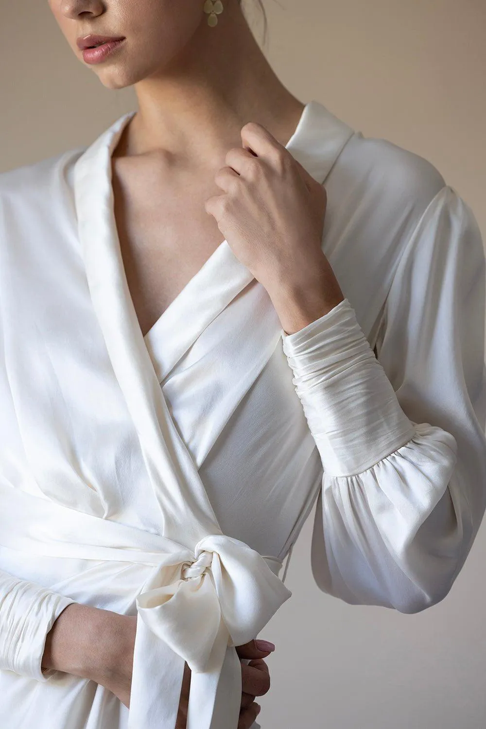 Wrap Mini Dress - Cream
